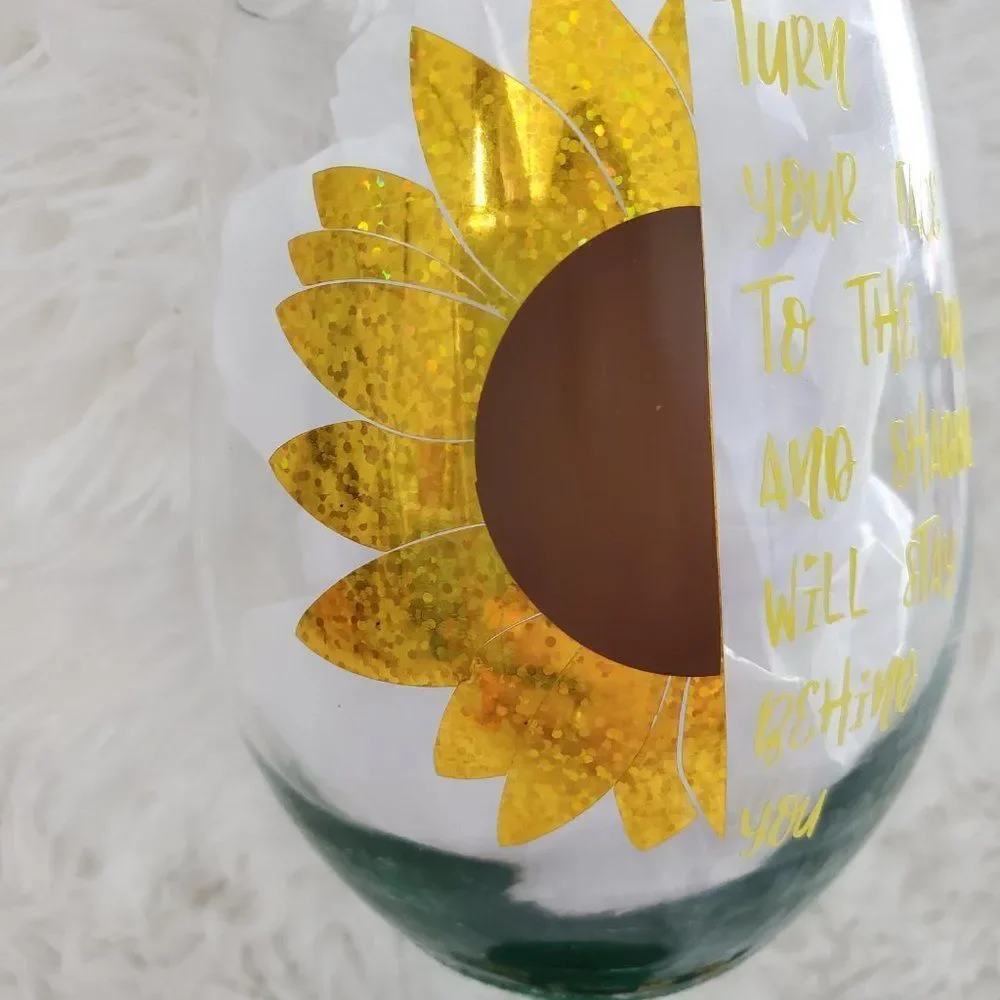 Sunflower Wine Glass, Fall Tumbler, Sunflower Design